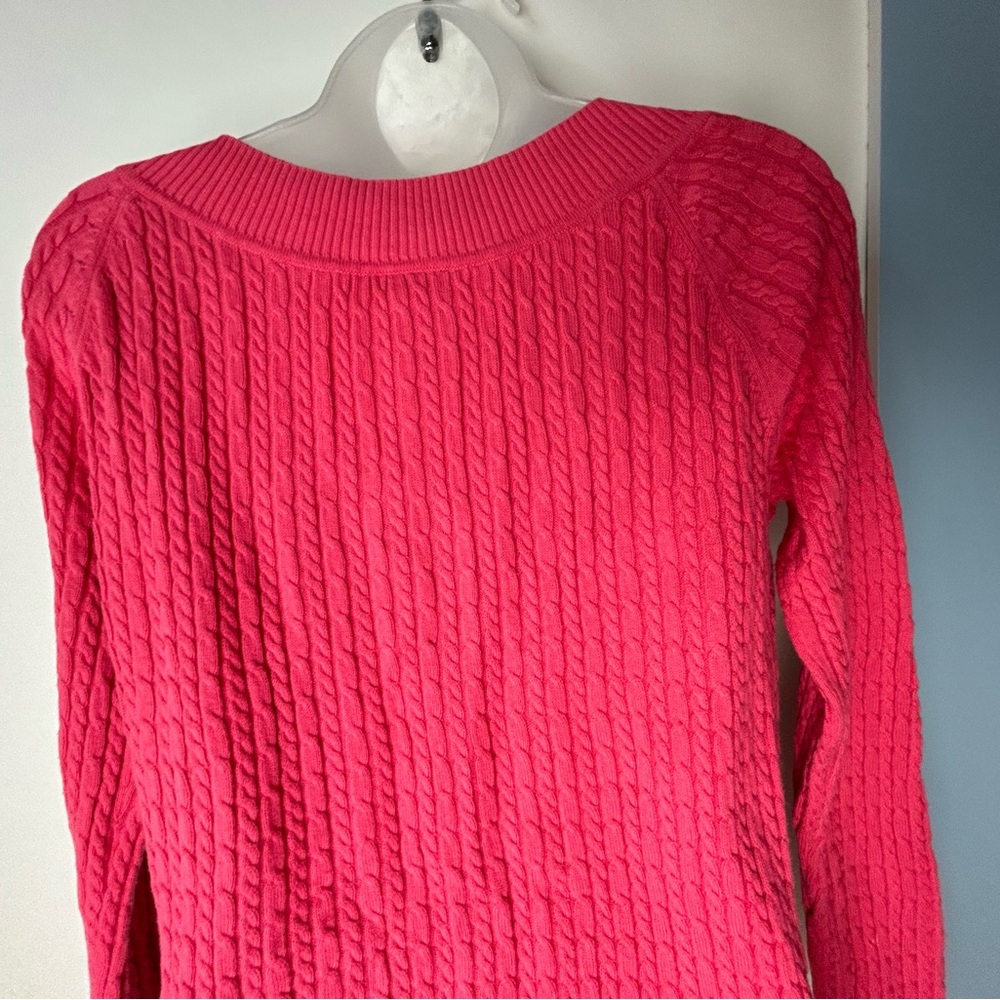 Talbots Barbiecore Pink Ribbed Sweater Small - Picture 8 of 10